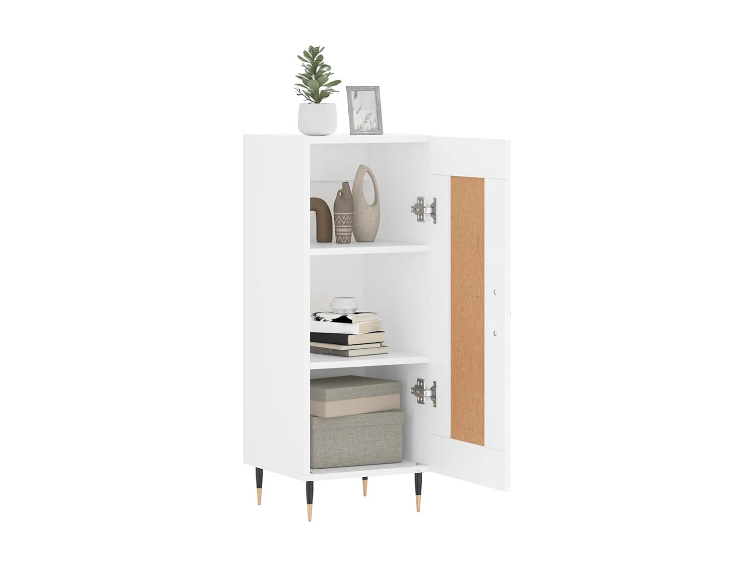 Dressoir 34,5x34x90 cm bewerkt hout wit NL618681