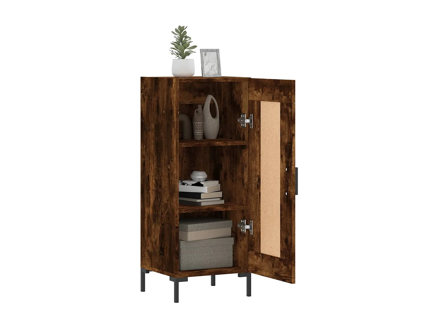 Buffet Chêne fumé 34,5x34x90 cm Bois d'ingénierie QWE13425