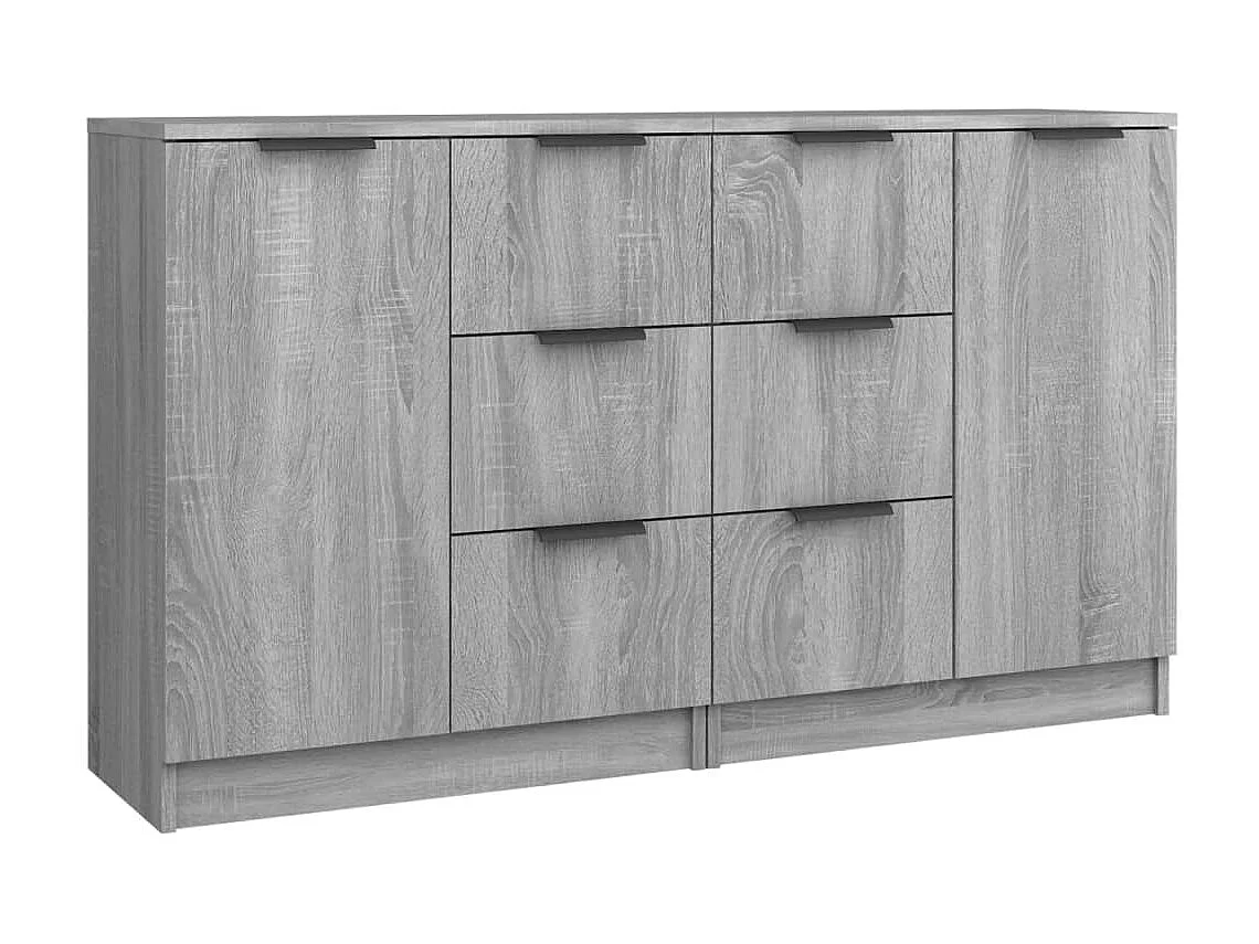 Buffets 2 pcs Sonoma gris 60x30x70 cm Bois d'ingénierie EGER74075