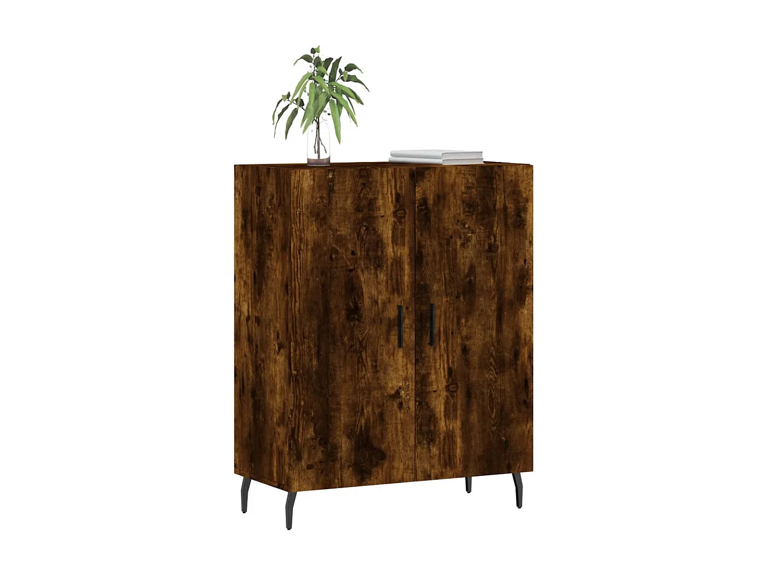 Buffet chêne fumé 69,5x34x90 cm bois d'ingénierie QWE86298