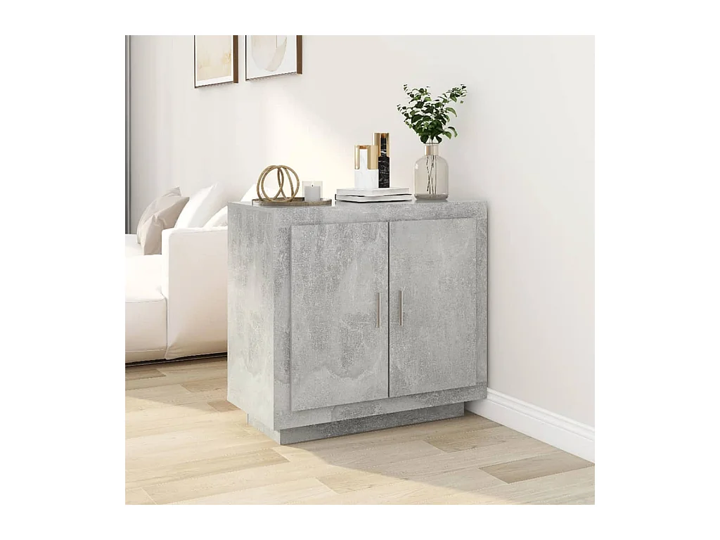 Buffet Gris béton 80x40x75 cm Bois d'ingénierie EGER24369