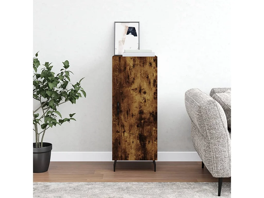 Buffet Chêne fumé 34,5x34x90 cm Bois d'ingénierie QWE86192