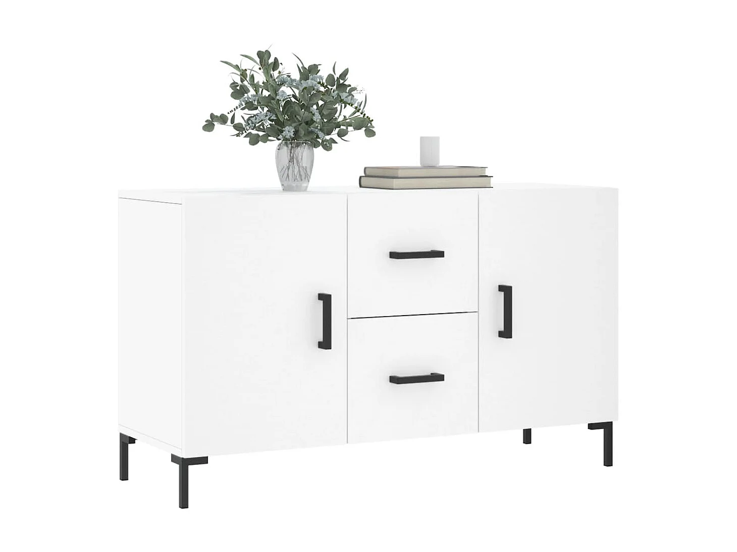 Buffet blanc 100x36x60 cm bois d'ingénierie QWE98618
