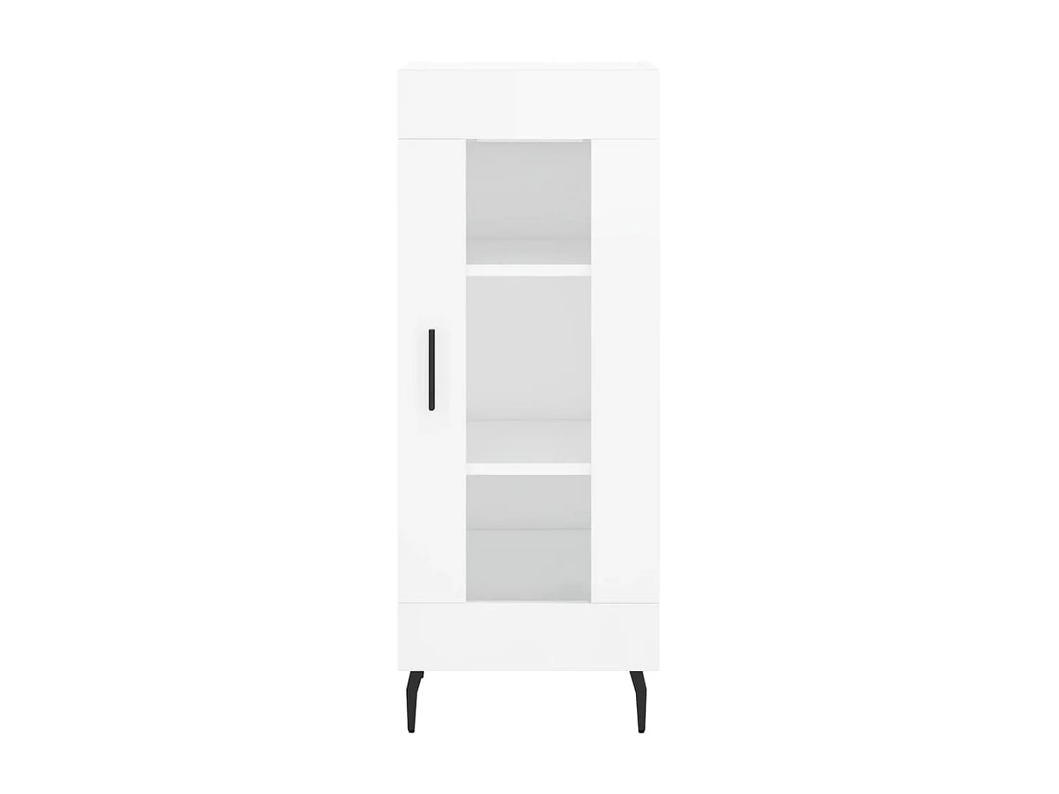 Buffet Blanc brillant 34,5x34x90 cm Bois d'ingénierie QWE47445