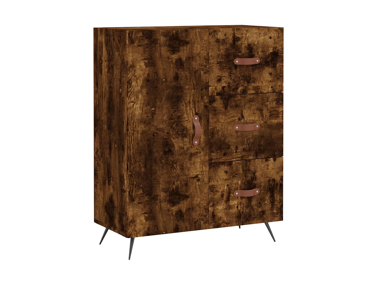 Buffet chêne fumé 69,5x34x90 cm bois d'ingénierie QWE71114