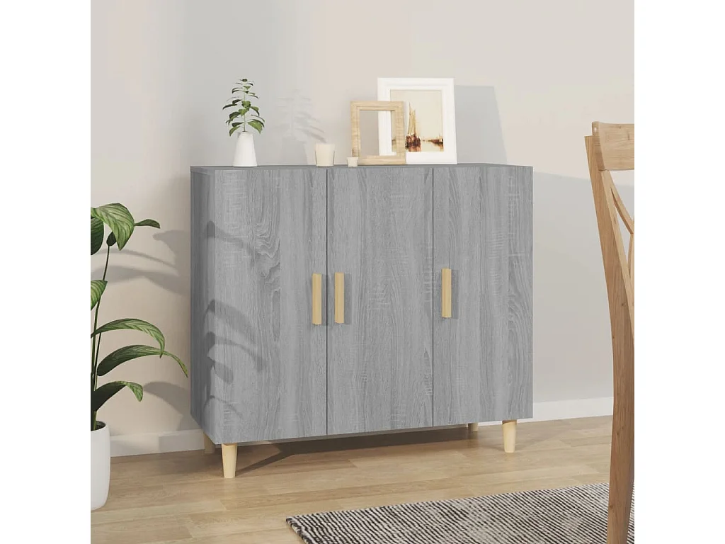 Buffet sonoma gris 90x34x80 cm bois d'ingénierie EGER74702