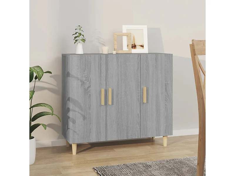 Buffet sonoma gris 90x34x80 cm bois d'ingénierie EGER74702