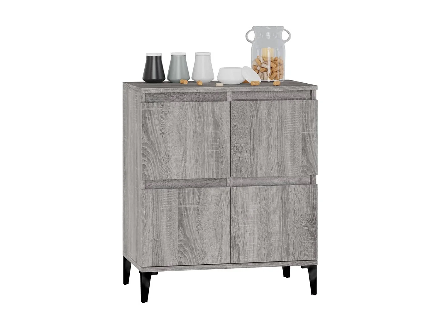 Dressoir 60x30x75 cm bewerkt hout grijs sonoma eikenkleurig NL561905