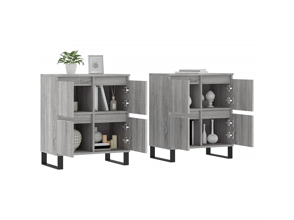 Aparadores 2 pcs derivados de madeira cinzento sonoma PT758486