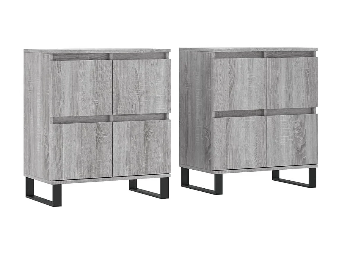 lot de 2 Buffets sonoma gris bois d'ingénierie QWE93581