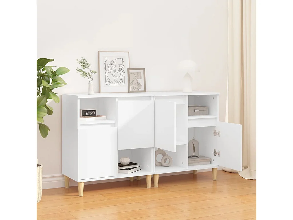 Buffets 2 pcs blanc 60x35x70 cm bois d'ingénierie EGER50927