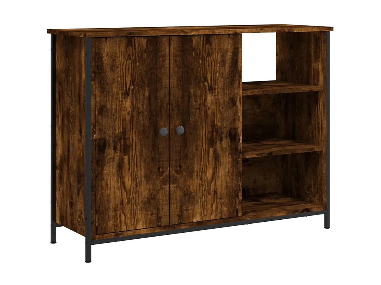 Buffet chêne fumé 100x33x75 cm bois d'ingénierie QWE44603