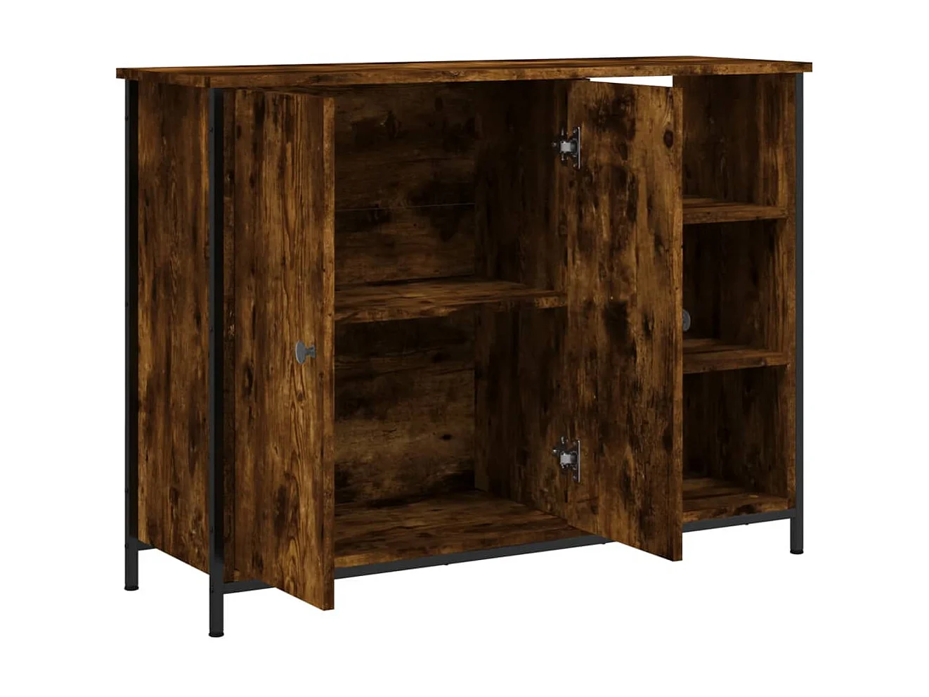 Buffet chêne fumé 100x33x75 cm bois d'ingénierie QWE44603