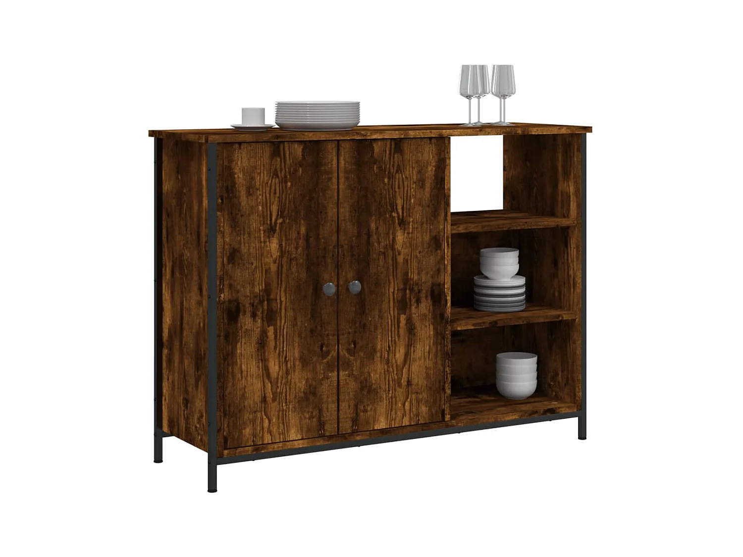 Aparador 100x33x75 cm derivados de madeira carvalho fumado PT284934