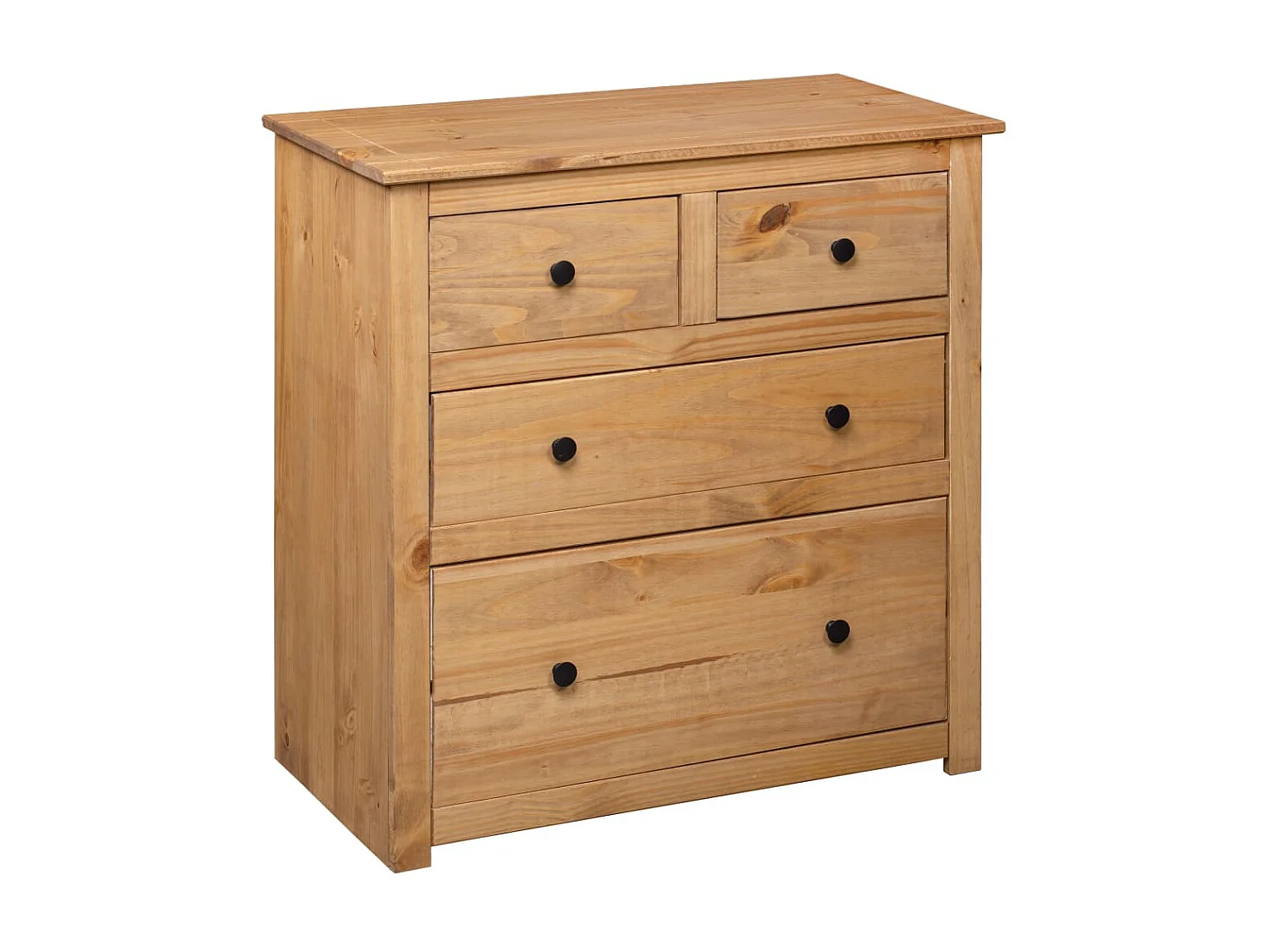 Aparador de madera maciza de pino estilo Panamá 80x40x83 cm ES83444