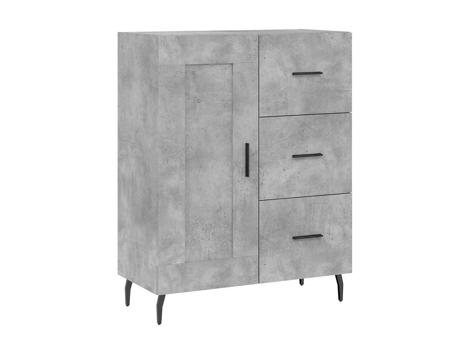 Buffet gris béton 69,5x34x90 cm bois d'ingénierie QWE30978