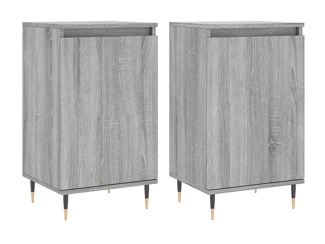 lot de 2 Buffets sonoma gris 40x35x70 cm bois d'ingénierie QWE53065