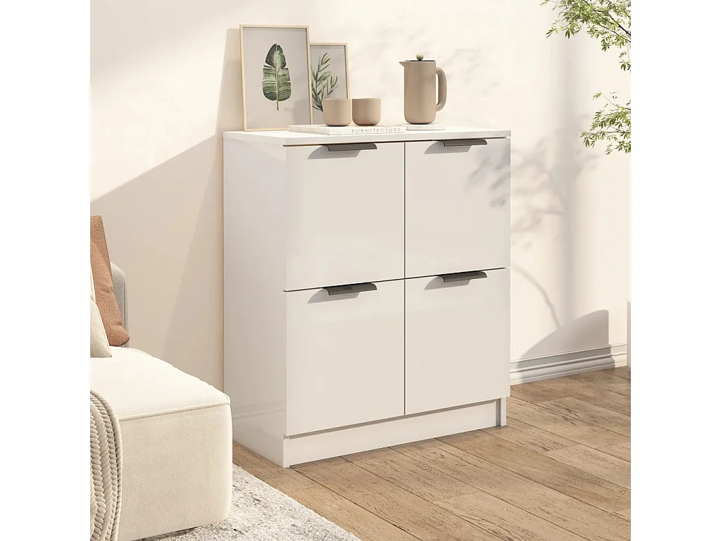 Aparador de madera contrachapada blanco 60x30x70 cm ES42625