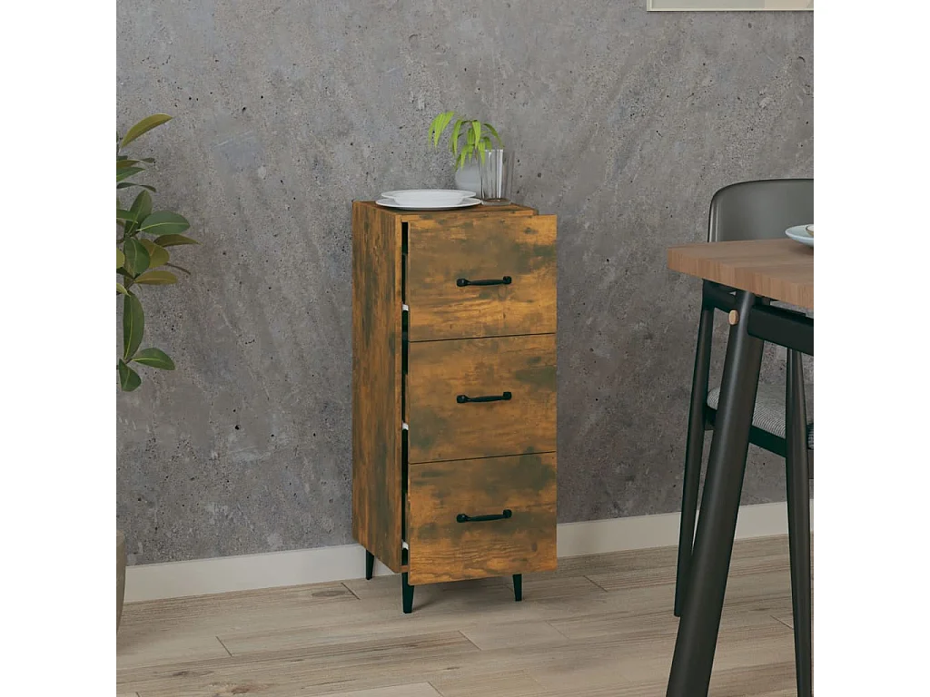 Buffet Chêne fumé 34,5x34x90 cm Bois d'ingénierie EGER56866