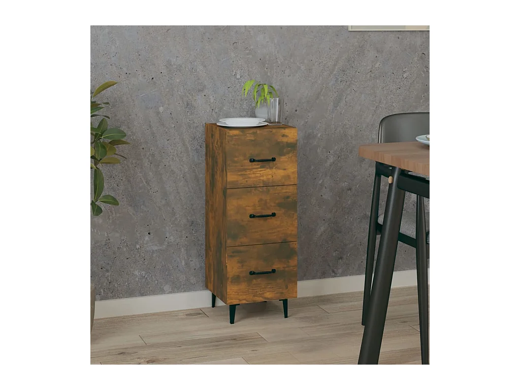 Buffet Chêne fumé 34,5x34x90 cm Bois d'ingénierie EGER56866
