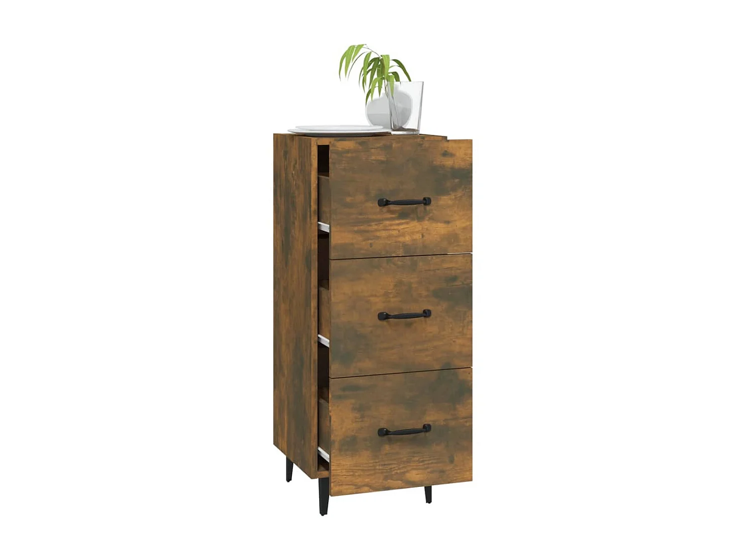 Buffet Chêne fumé 34,5x34x90 cm Bois d'ingénierie EGER56866