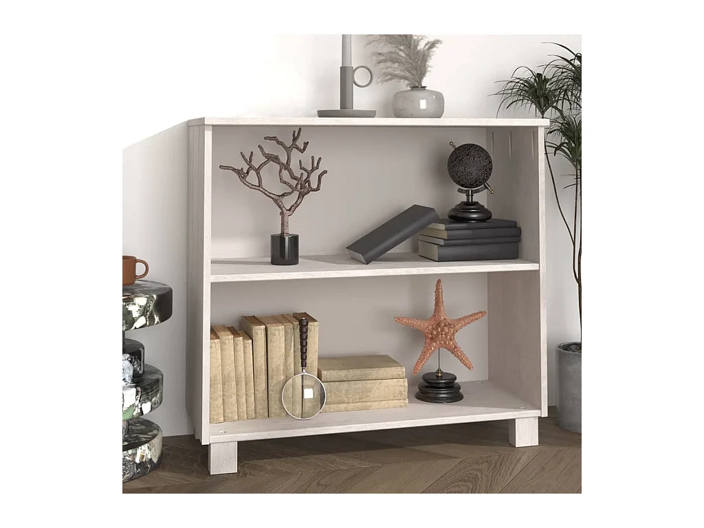Buffet HAMAR Blanc 85x35x80 cm Bois massif de pin EGER78637