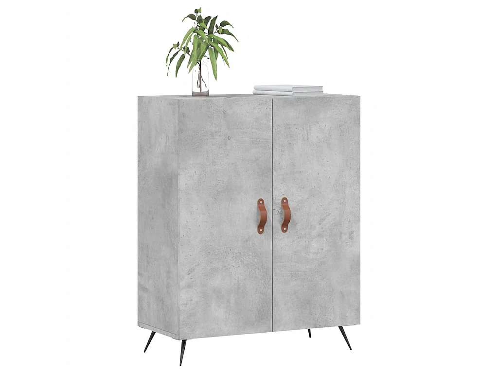 Buffet gris béton 69,5x34x90 cm bois d'ingénierie QWE86233