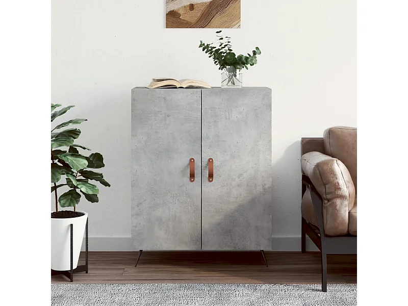 Buffet gris béton 69,5x34x90 cm bois d'ingénierie QWE86233