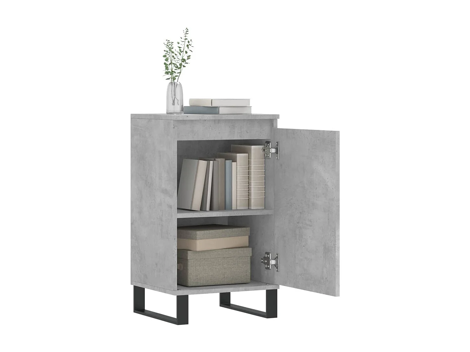 lot de 2 Buffets gris béton 40x35x70 cm bois d'ingénierie QWE56332