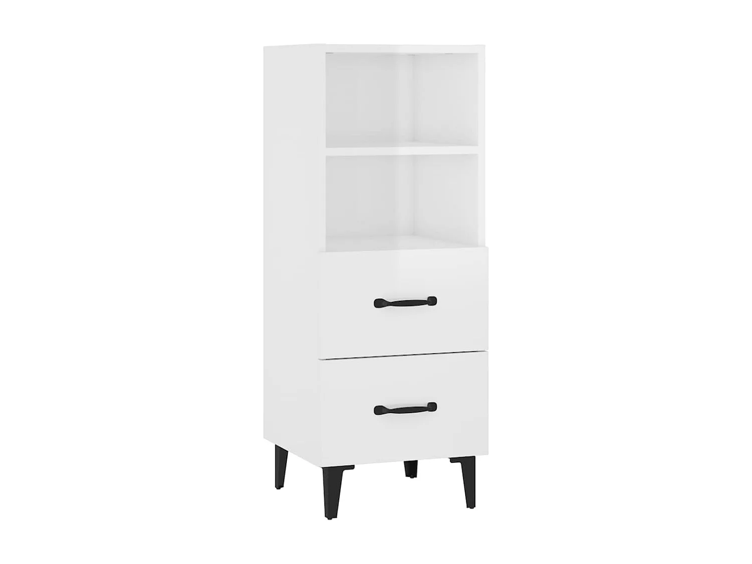 Buffet Blanc brillant 34,5x34x90 cm Bois d'ingénierie EGER83124