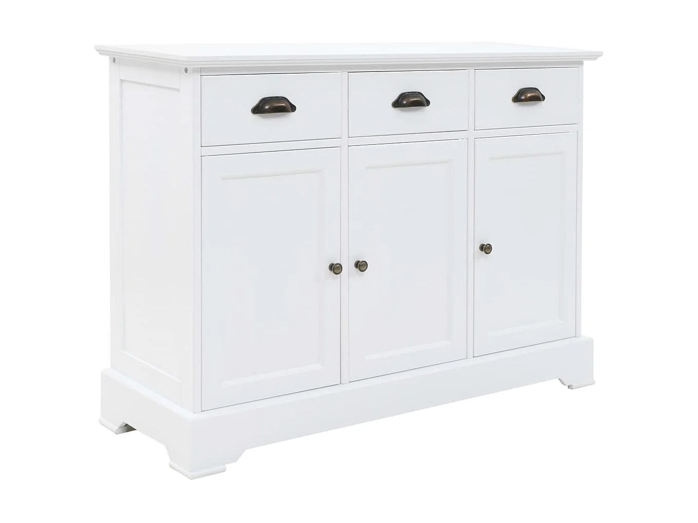 Aparador com 3 portas em MDF e madeira de pinho 105x35x77,5 cm PT955270