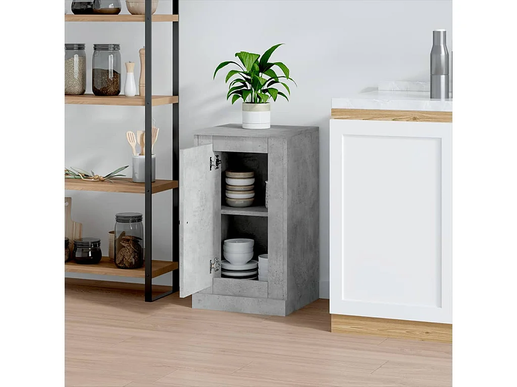 Buffet gris béton 37,5x35,5x67,5 cm bois d'ingénierie EGER75573