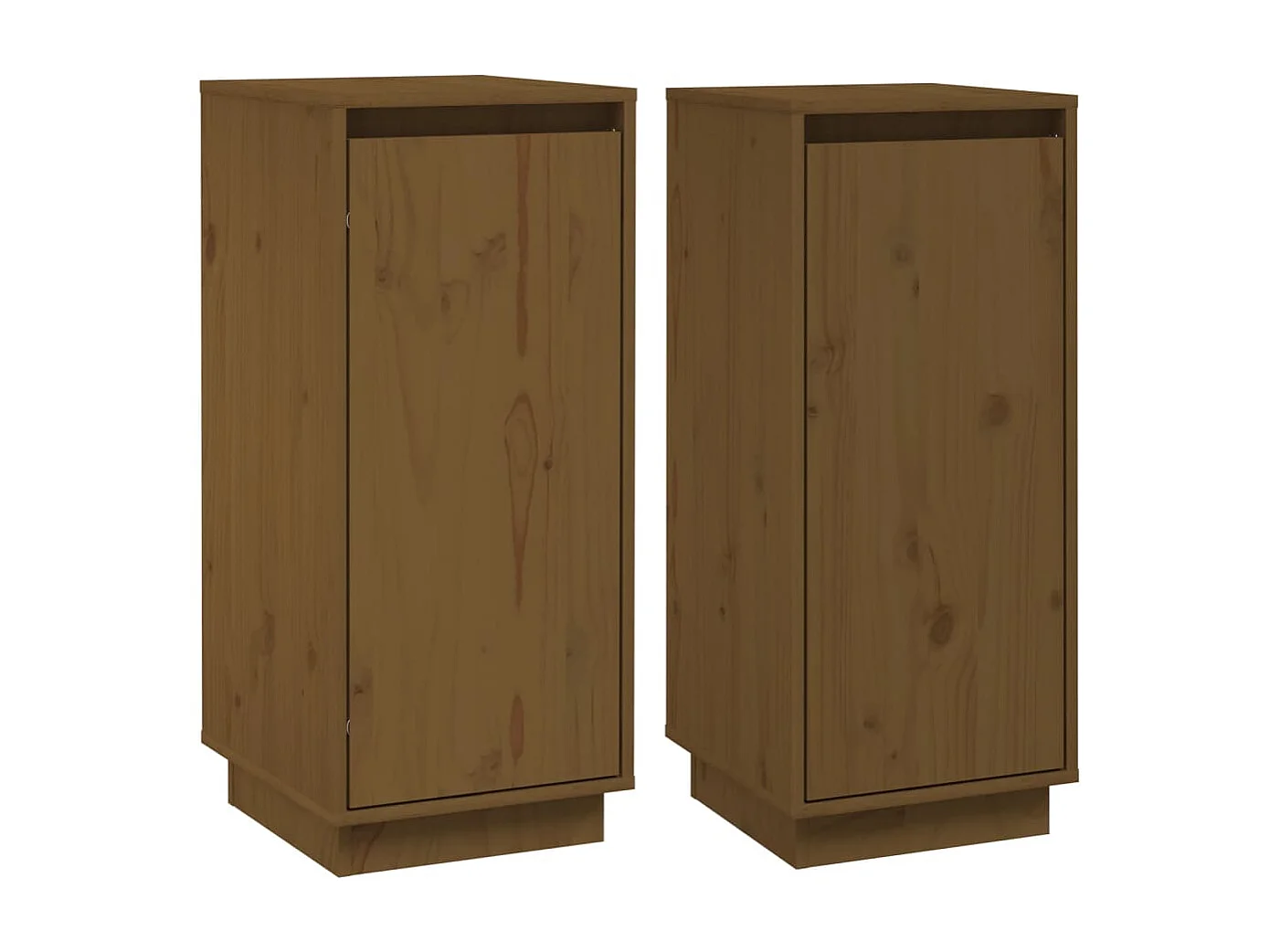 Aparador 2 uds madera maciza de pino marrón miel 31,5x34x75 cm ES97426
