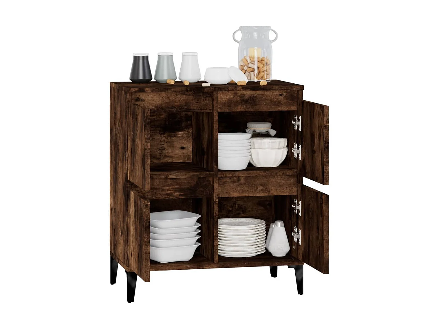 Buffet Chêne fumé 60x35x70 cm Bois d'ingénierie EGER99471