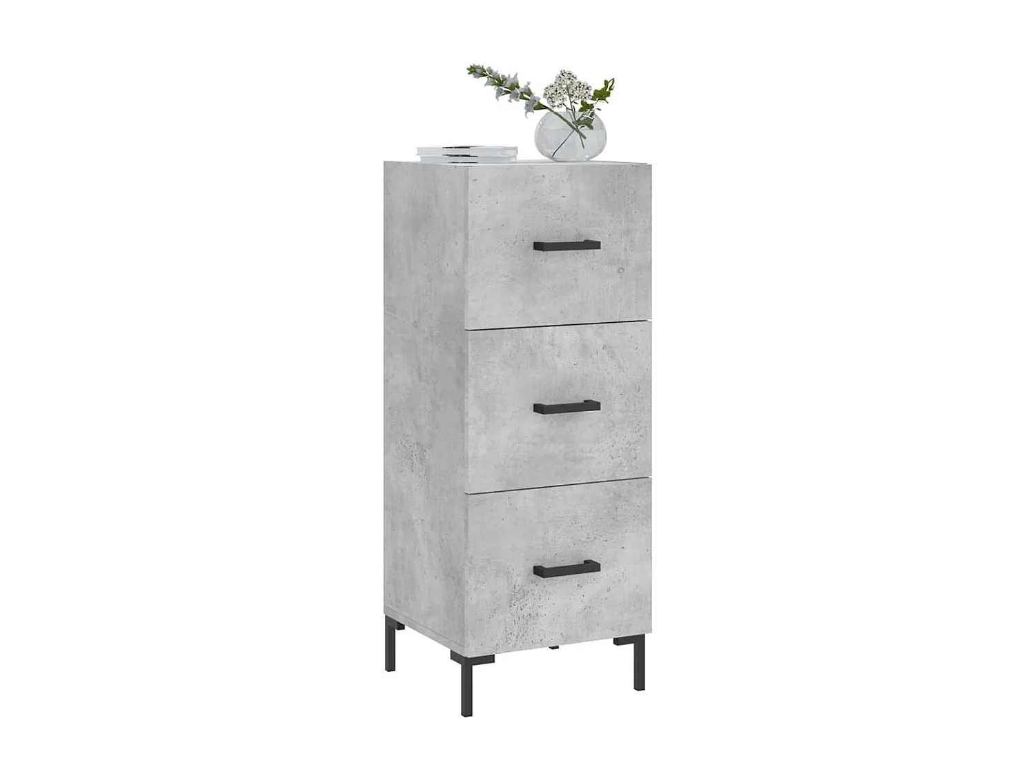 Buffet Gris béton 34,5x34x90 cm Bois d'ingénierie QWE33968