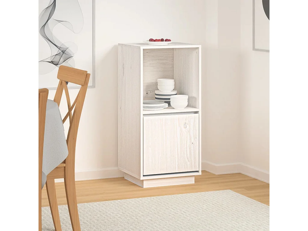 Dressoir 38x35x80 cm massief grenenhout wit NL464625