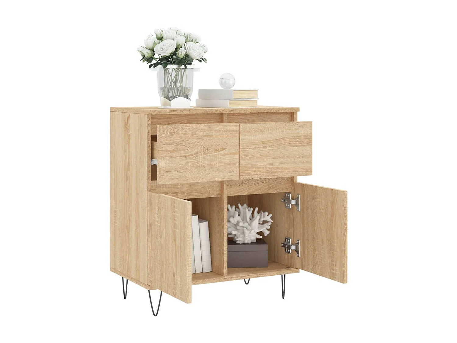 Buffet Chêne sonoma 60x35x70 cm Bois d'ingénierie QWE23568
