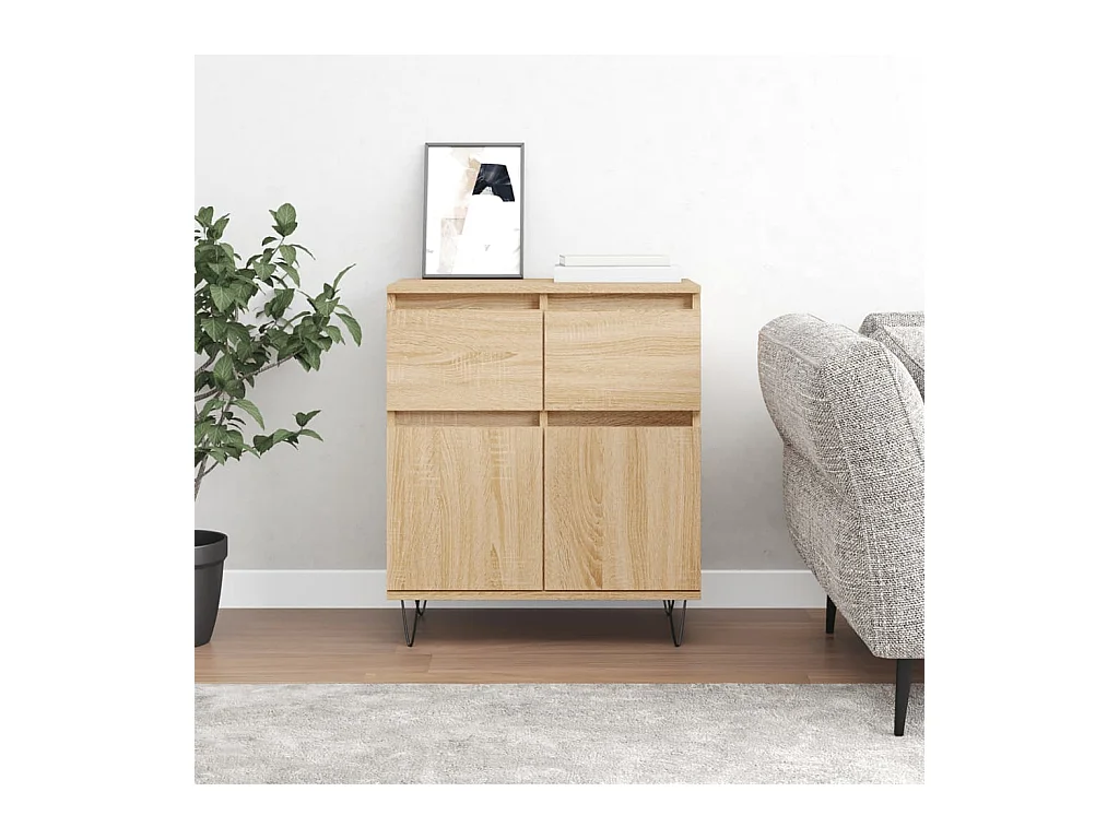 Buffet Chêne sonoma 60x35x70 cm Bois d'ingénierie QWE23568