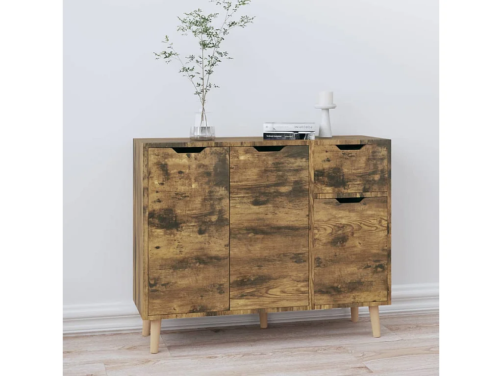 Buffet chêne fumé 90x30x72 cm bois d'ingénierie EGER29218