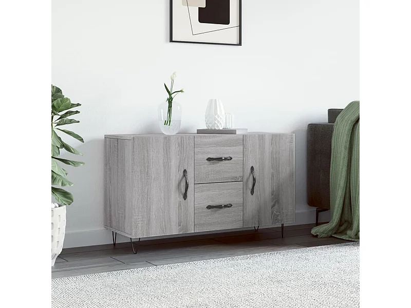 Buffet sonoma gris 100x36x60 cm bois d'ingénierie QWE37421