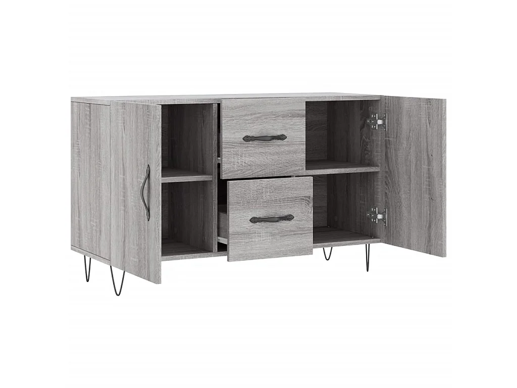 Buffet sonoma gris 100x36x60 cm bois d'ingénierie QWE37421