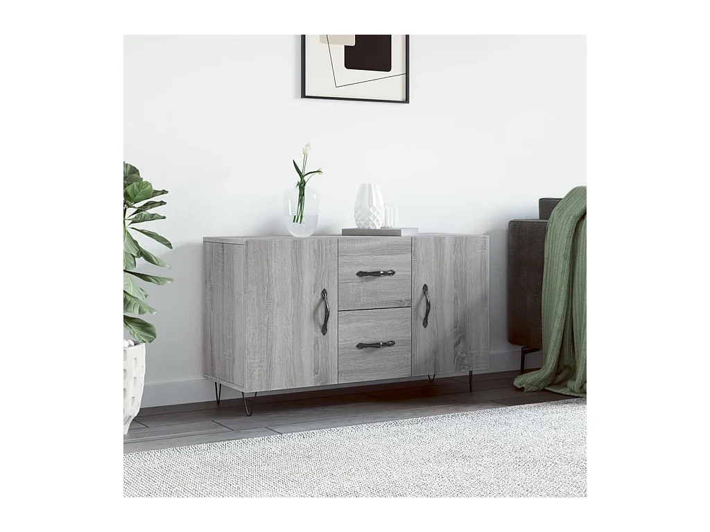 Buffet sonoma gris 100x36x60 cm bois d'ingénierie QWE37421
