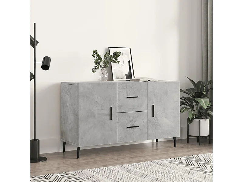 Buffet gris béton 100x36x60 cm bois d'ingénierie QWE96281