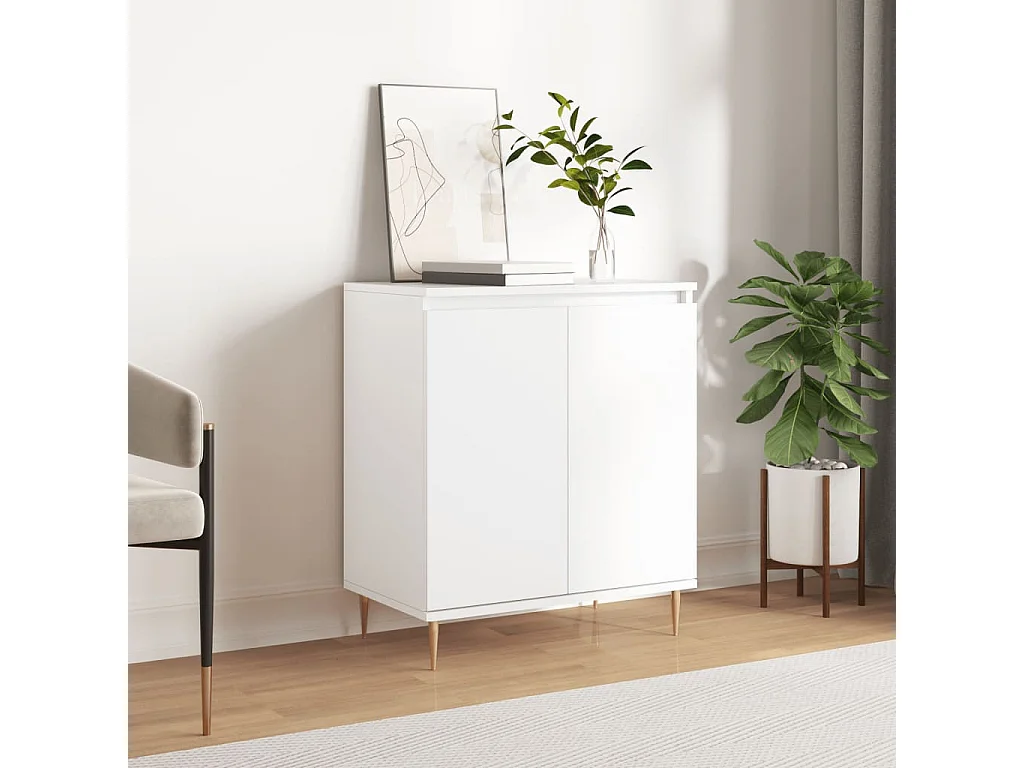 Buffet Blanc 60x35x70 cm Bois d'ingénierie QWE47889