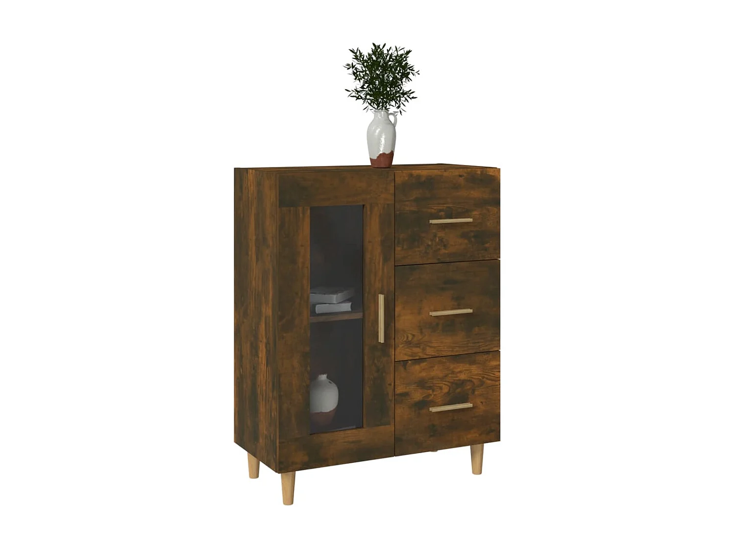 Buffet chêne fumé 69,5x34x90 cm bois d'ingénierie EGER41202