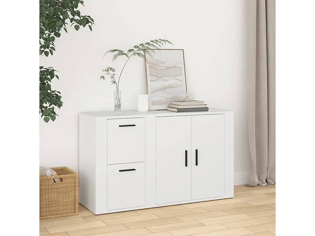 Dressoir 100x33x59,5 cm bewerkt hout wit NL296337