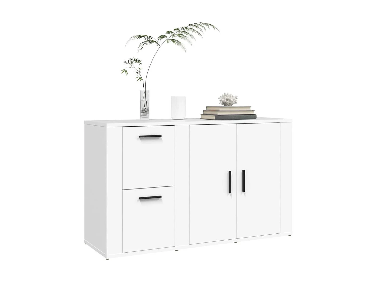 Dressoir 100x33x59,5 cm bewerkt hout wit NL296337