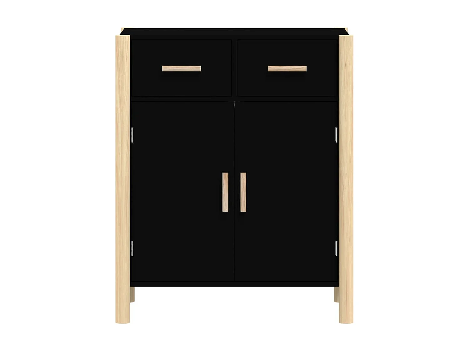 Aparador de madera contrachapada negro 62x38x75 cm ES93386