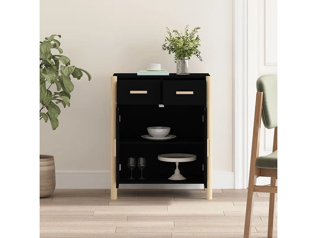 Buffet Noir 62x38x75 cm Bois d'ingénierie EGER34696