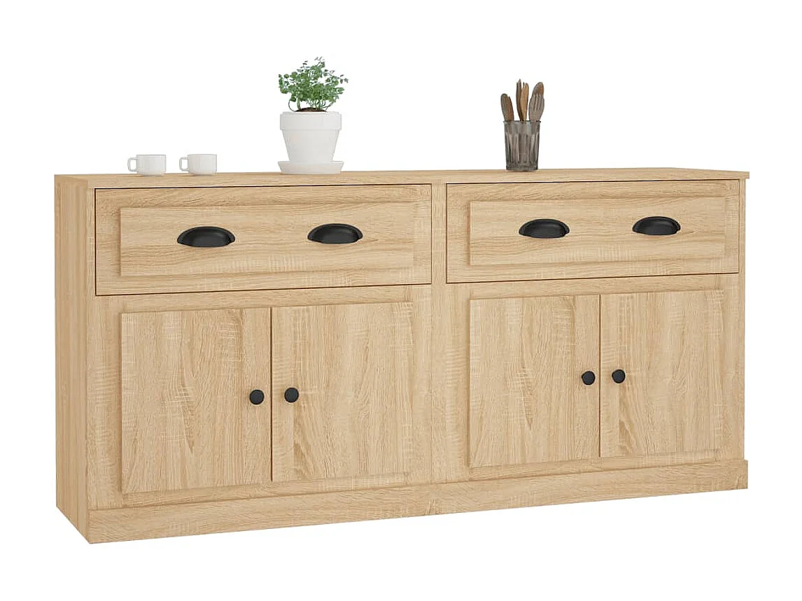 Buffets 2 pcs chêne sonoma bois d'ingénierie EGER40649